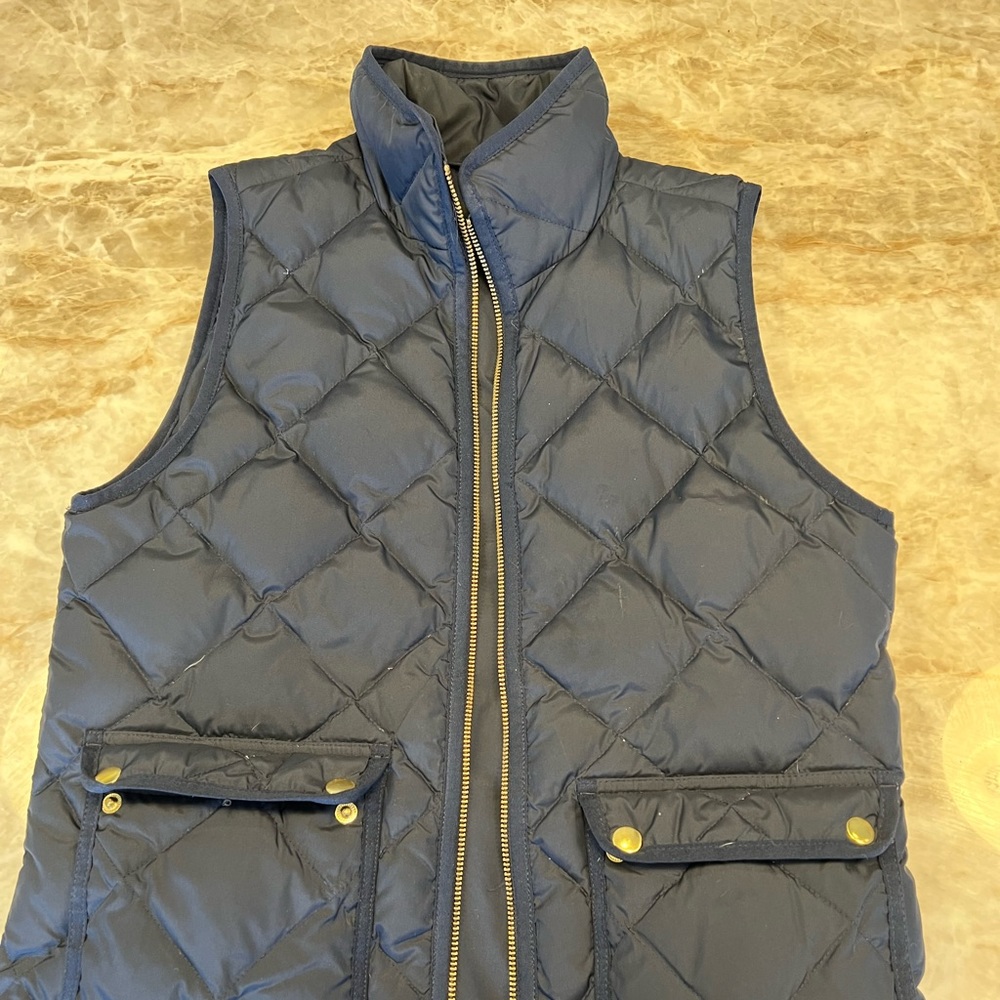 J Crew Navy Down Vest